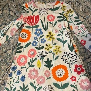 Fun Mini Boden dress with lining and smocked sleeves size 11-12